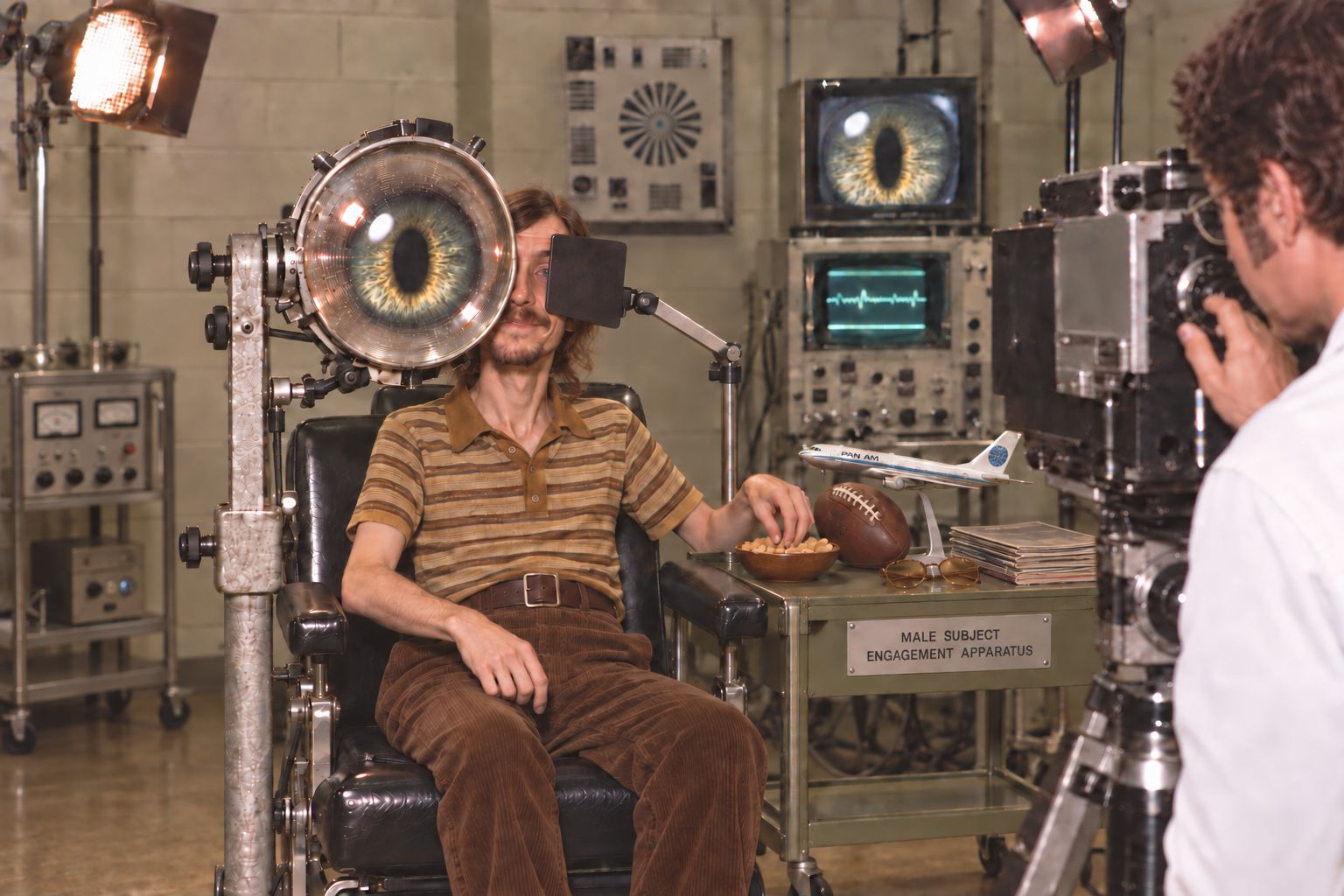 ECY-3 attention apparatus being tested with a human subject